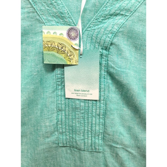Sigrid Olsen Linen Blend Top Blouse NWT Sz 2X Cruise Resort Wear Pullover Tunic - Picture 5 of 12